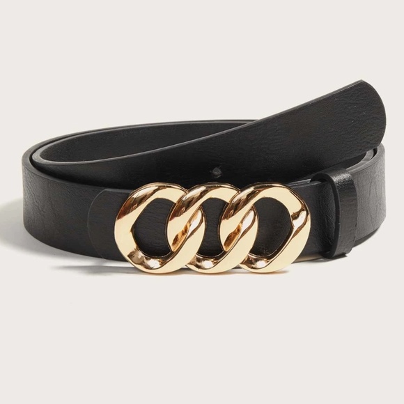 Plus Vegan Leather Chain Belt - Picture 1 of 11